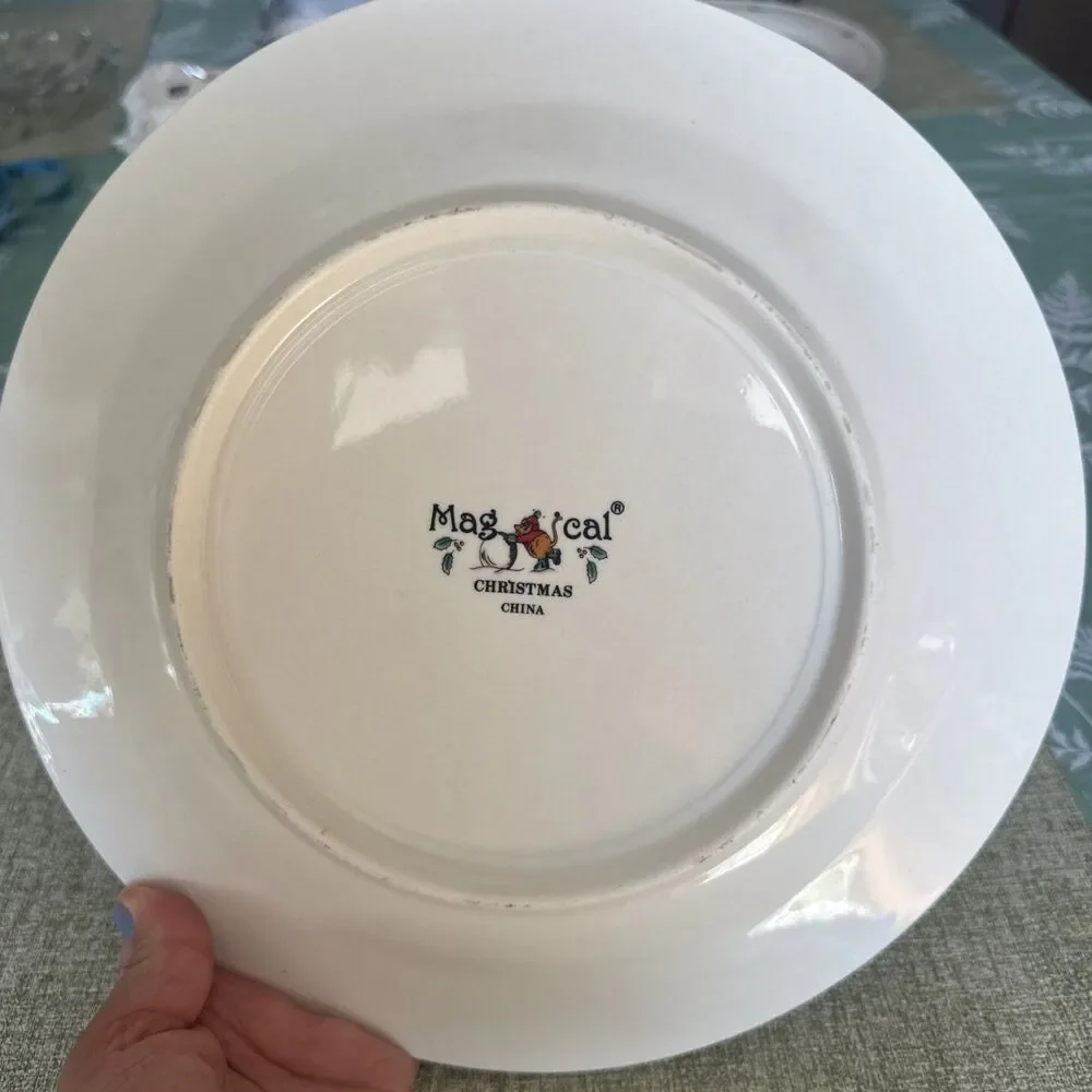 Vintage MAGICAL CHRISTMAS Salad Plate China Pearl, 10 3/4” , EUC!